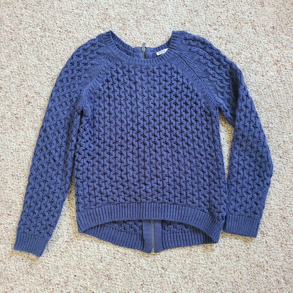 Devoted Chunky Knit Back Zip Sweater Size M